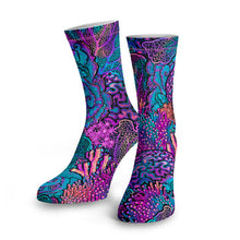 Load image into Gallery viewer, SpaceFish Army Eco-friendly Coral Kaleidoscope Dive Socks