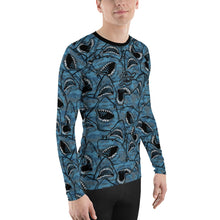 Load image into Gallery viewer, SpaceFish Army MENS Eco-friendly Shark Camo Rash Guard