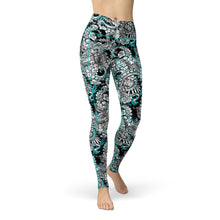 Load image into Gallery viewer, SpaceFish ArmyEco-Friendly Electric Blue Octofloral Contour Leggings