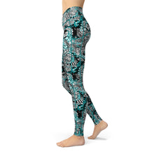 Load image into Gallery viewer, SpaceFish ArmyEco-Friendly Electric Blue Octofloral Contour Leggings