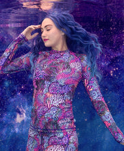 Load image into Gallery viewer, SpaceFish Army Eco-friendlyCoral Kaleidoscope Contour Rash Guard