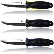 Load image into Gallery viewer, Aqualung Big Squeeze Stainless Steel Knife BLACK/CHAR,SS