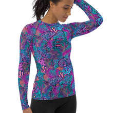 Load image into Gallery viewer, SpaceFish Army Eco-friendlyCoral Kaleidoscope Contour Rash Guard
